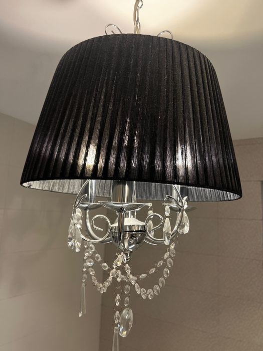 Żyrandol czarny w stylu glamour