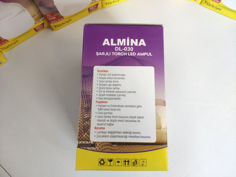 Акумуляторна LED лампа ALMINA DL-030 30 w Цоколь Е27