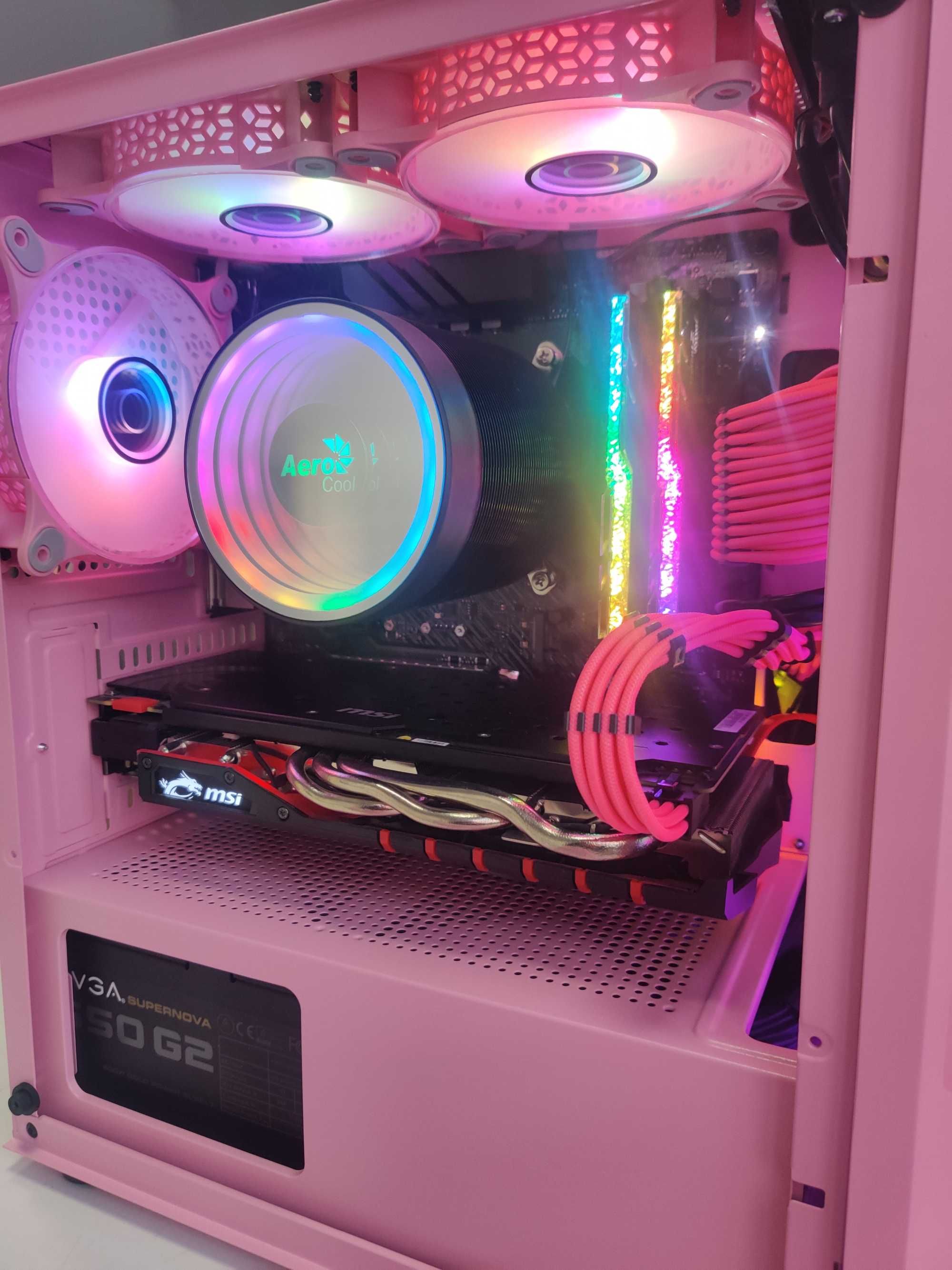 Komputer różowy (unikatowy) Pink Lady PC Desktop Gamingowy