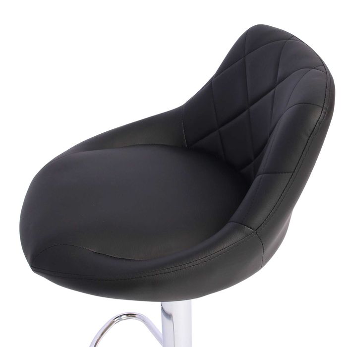 Hoker Krzesło Barowe Glamour Skóra Pikowany CZARNE tapiceroeane Fa VAT