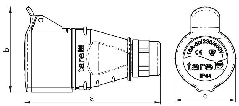 Gniazdo Izolacyjne Przenośne 16A 400V Czerwone 3P+N+Z Ip44 Tarel