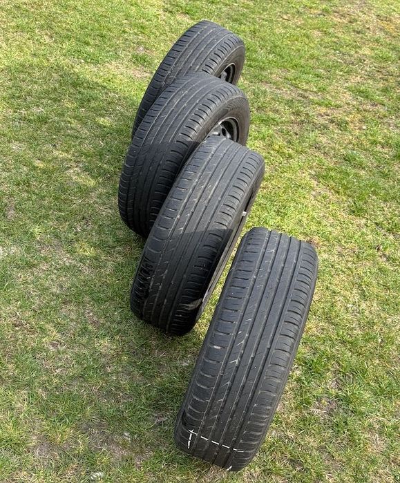 Komplet kół 14'' felgi stalowe 5x100 + opony letnie 185/60 Nokian