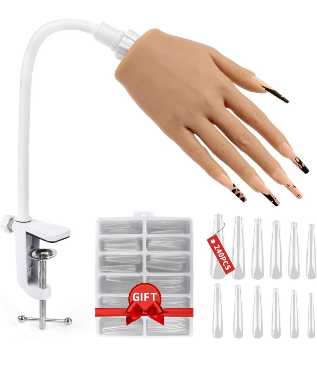 Mão de silicone para treino de manicure