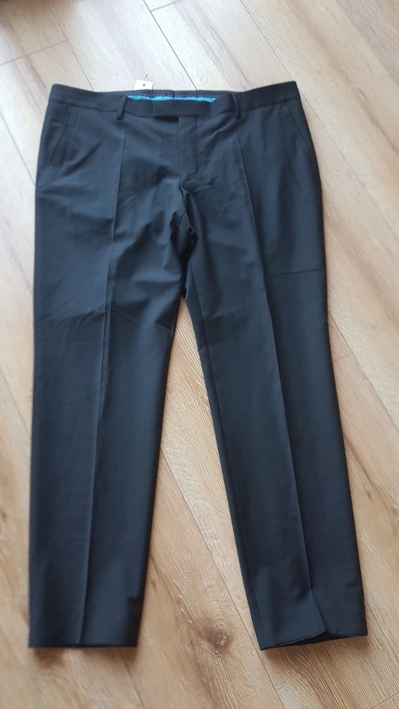 Męskie spodnie garniturowe Pierre Cardin eleganckie 27 XL czarne męski