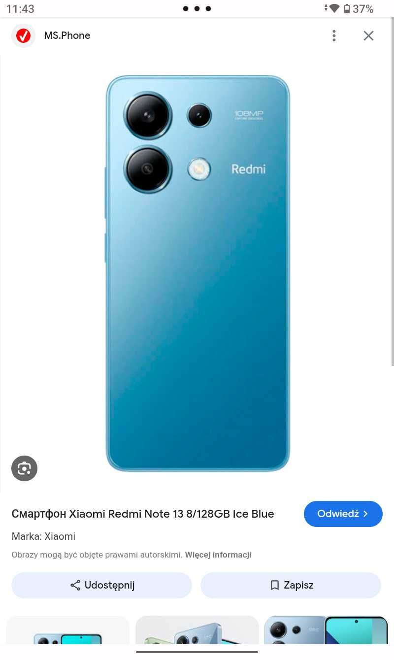 ELEGANCKI REDMI NOTE 13 5G. Pamięć 8+4|256gb. Ekran 6.67