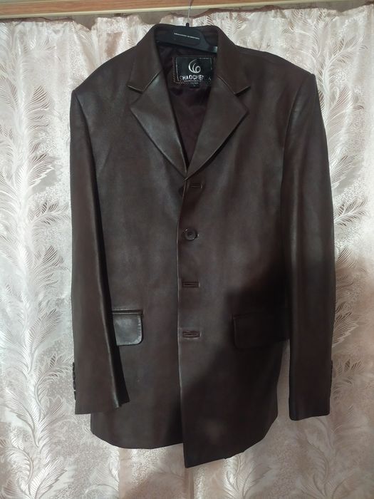 Кожаный чоловічий піджак