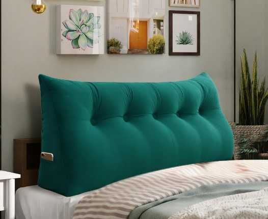 zagłówek, łóżko, trójkątna poduszka do czytania lub TV,  jak IKEA