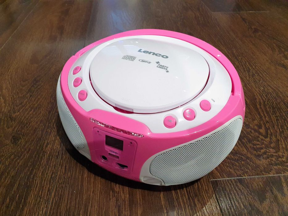 Radio / Radioodtwarzacz LENCO Różowy / CD / FM / Świecące / Karaoke