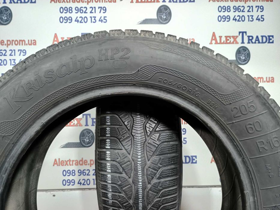 2 шт. 205/60 R16 Kleber Krisalp HP2 зимові шини б/у, 6 мм