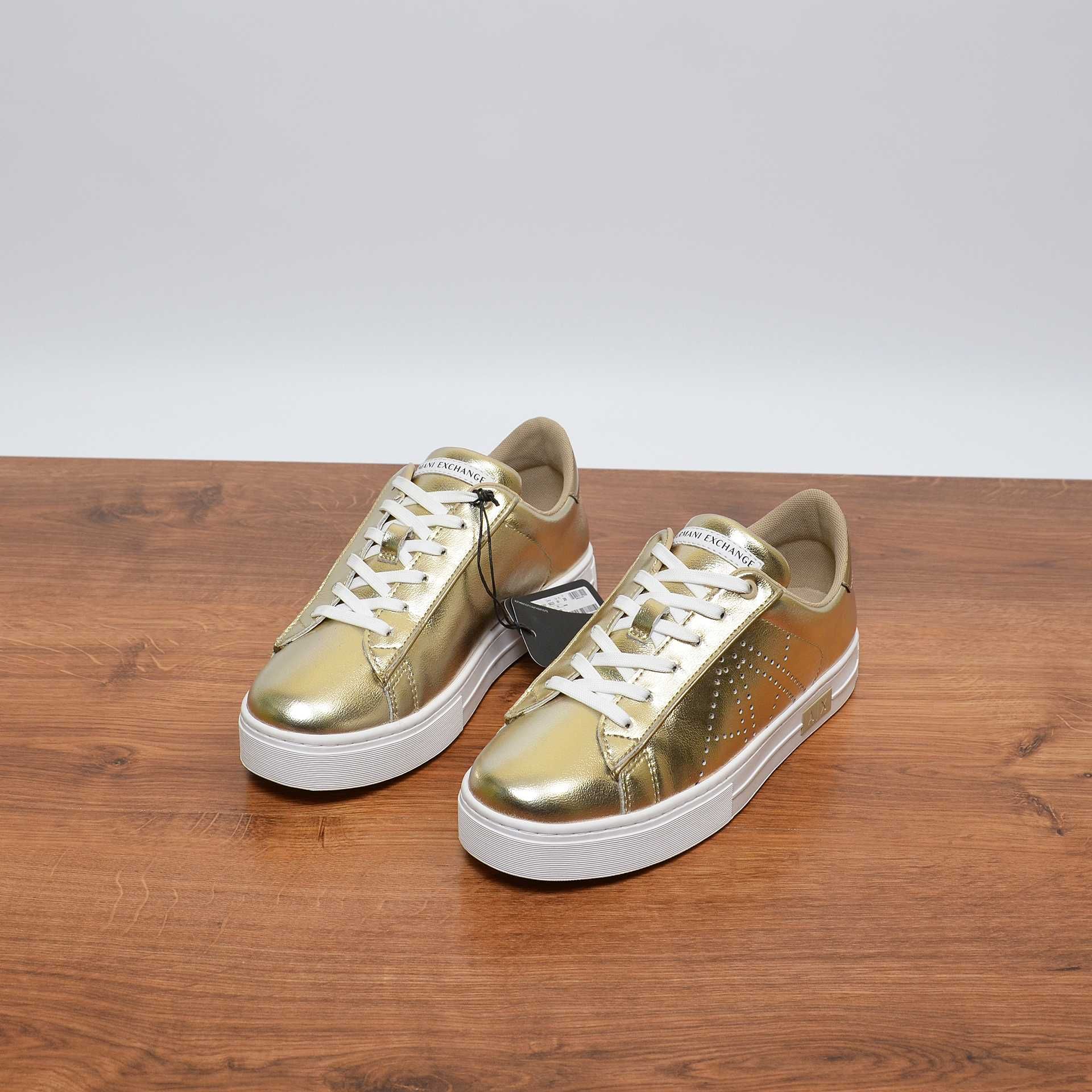 Armani Exchange Gold кеды кроссовки оригинал 38 / 24.5см XDX079-XV567