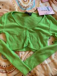 Zielony sweterek crop top New Girl Order