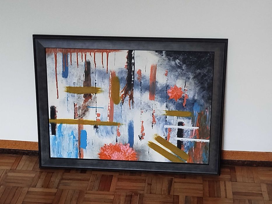 Tela Abstrata com moldura