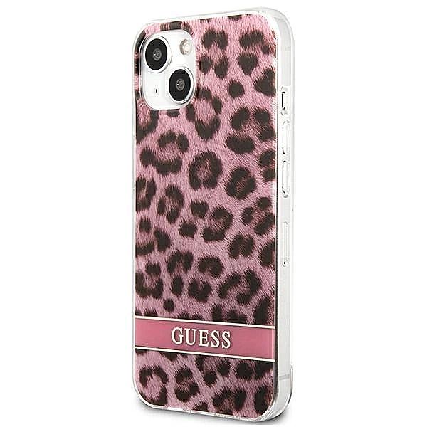 Etui Guess Leopard na iPhone 13 mini - różowe