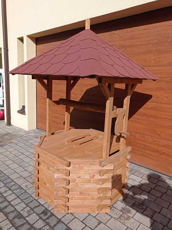 Studnia fi 80 Drewniana Ogrodowa Ozdobna Obudowa na Studnię Atrapa