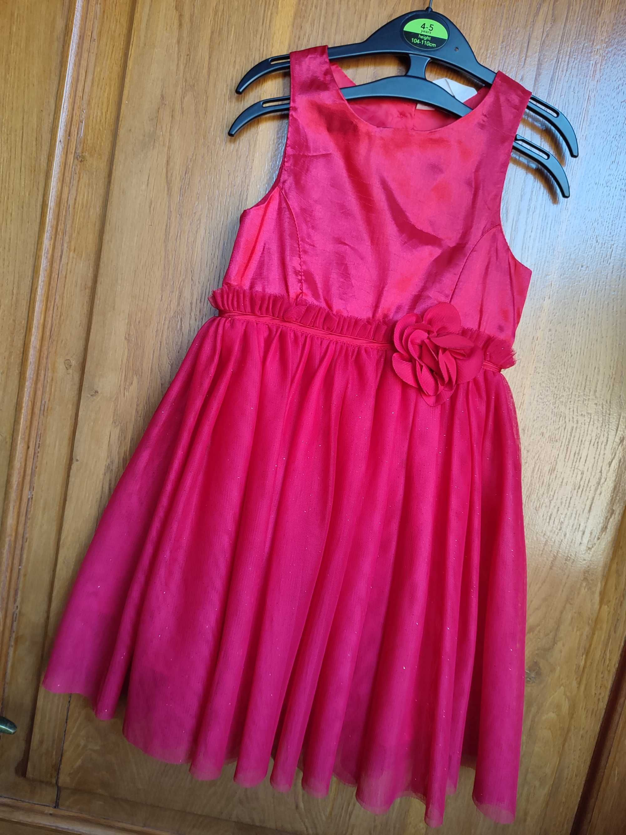 Святкова червона сукня H&M з фатином на 7 8 9 років