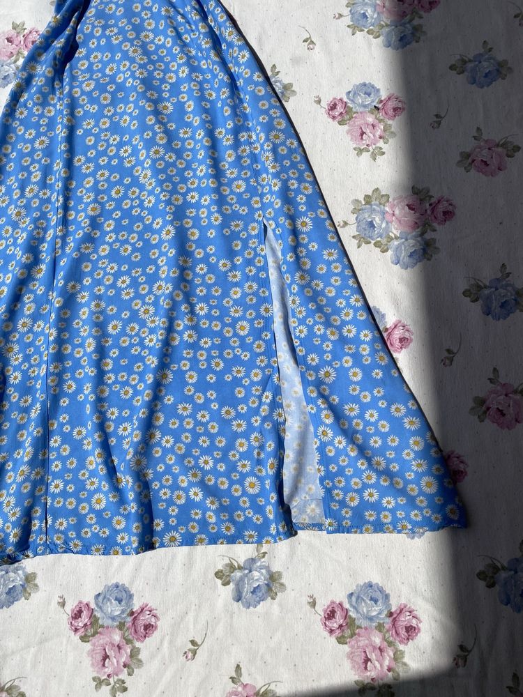 Niebieska sukienka w kwiatki na ramiączka S 36 M 38 medicine coquette