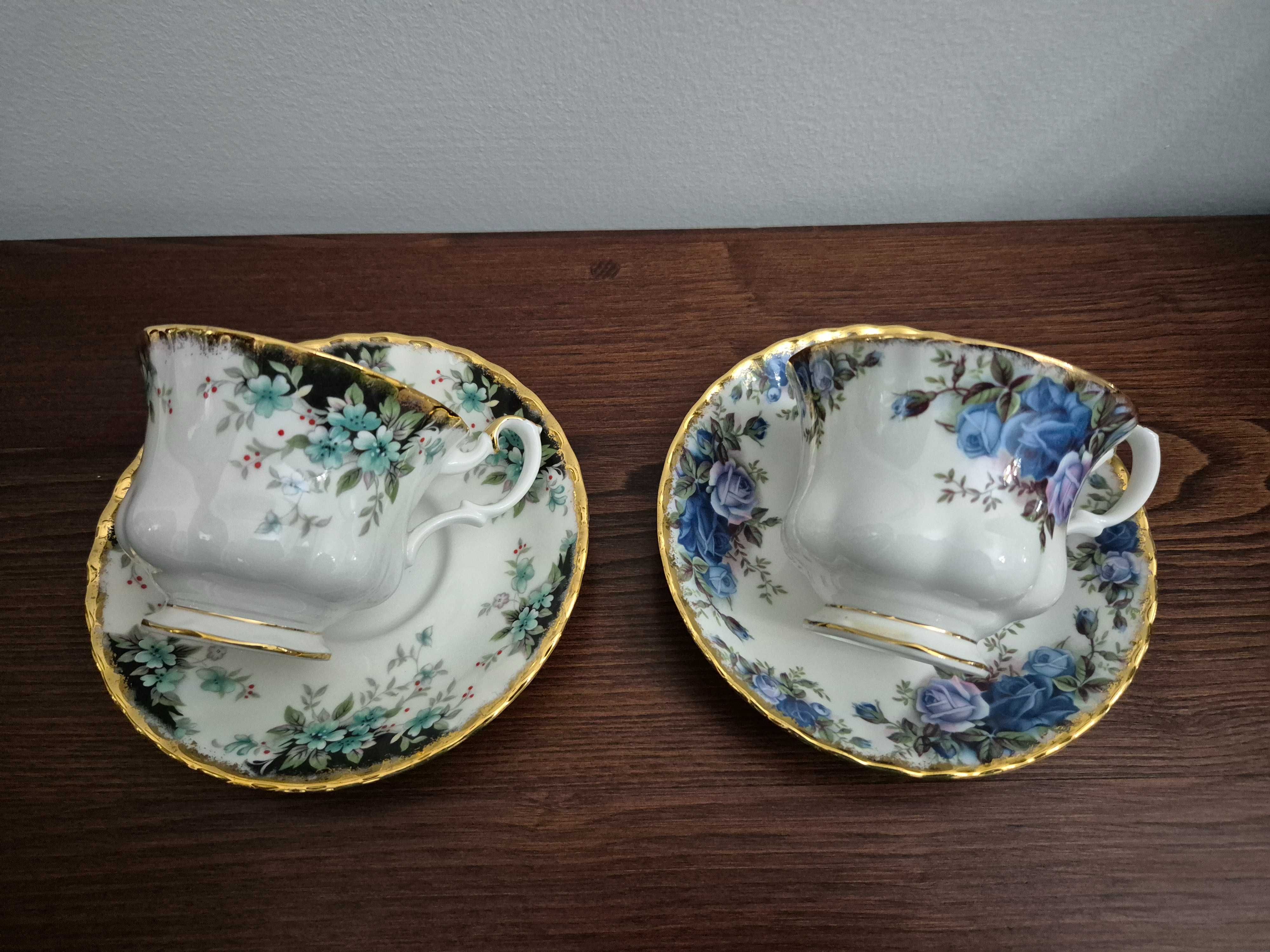 Conjunto de 7 Chávenas diversas Royal Albert e 1 Rococo
