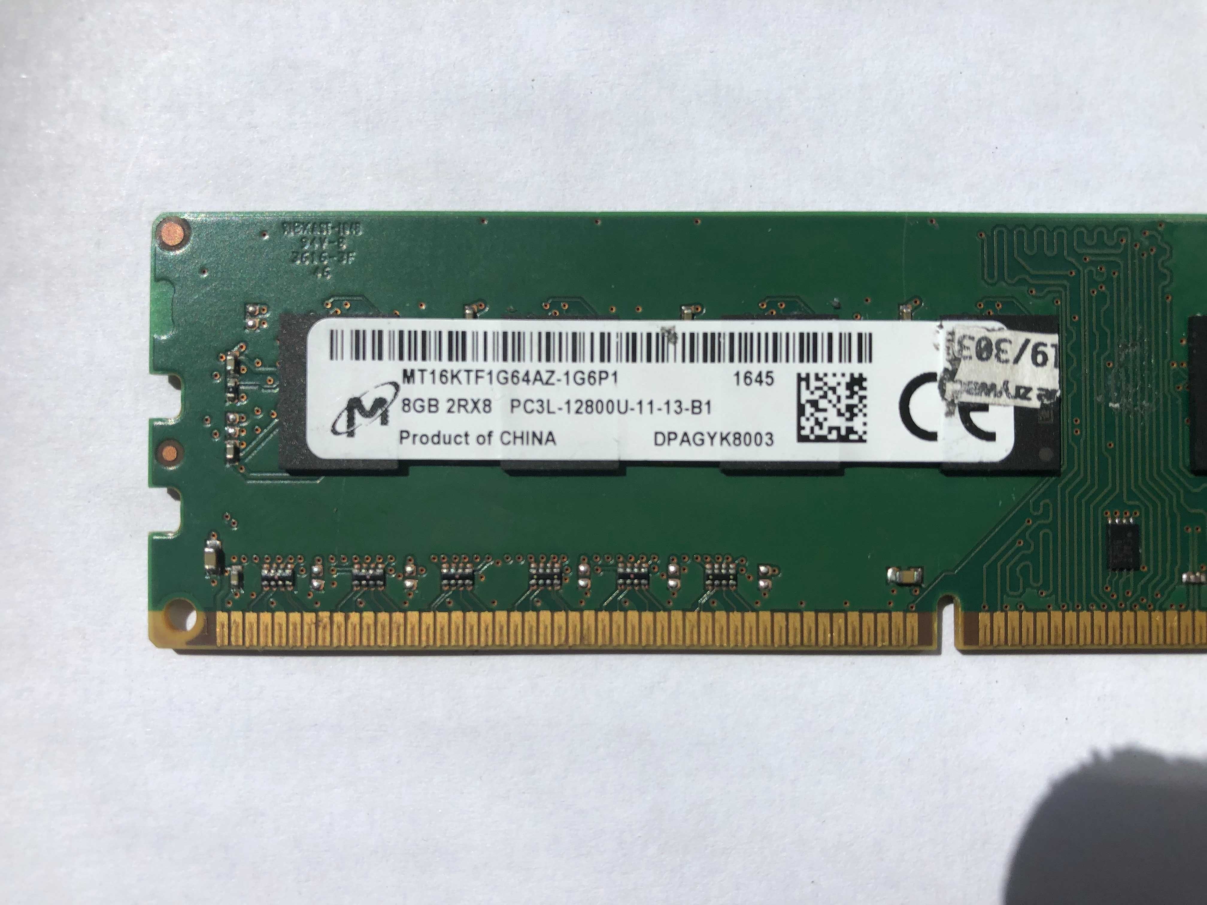 Pamięć Ram 8GB DDR3   PC 12800 , PC3L-12800U , ( 1600 MHz )