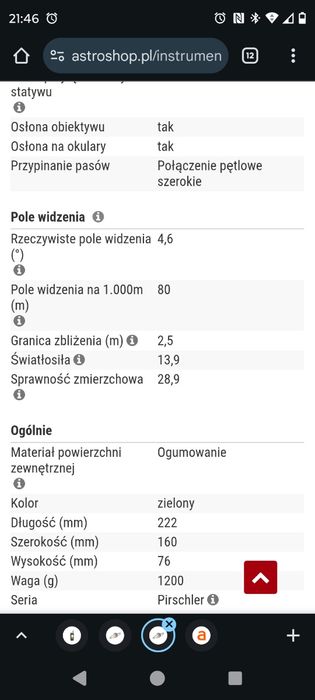Lornetka Pirshler DD optics 15x 56 Perfekcyjna!