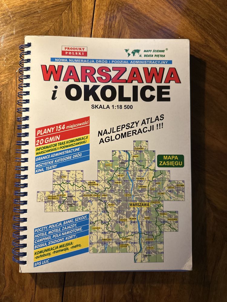 Warszawa i okolice. Skala 1:18500 Atlas