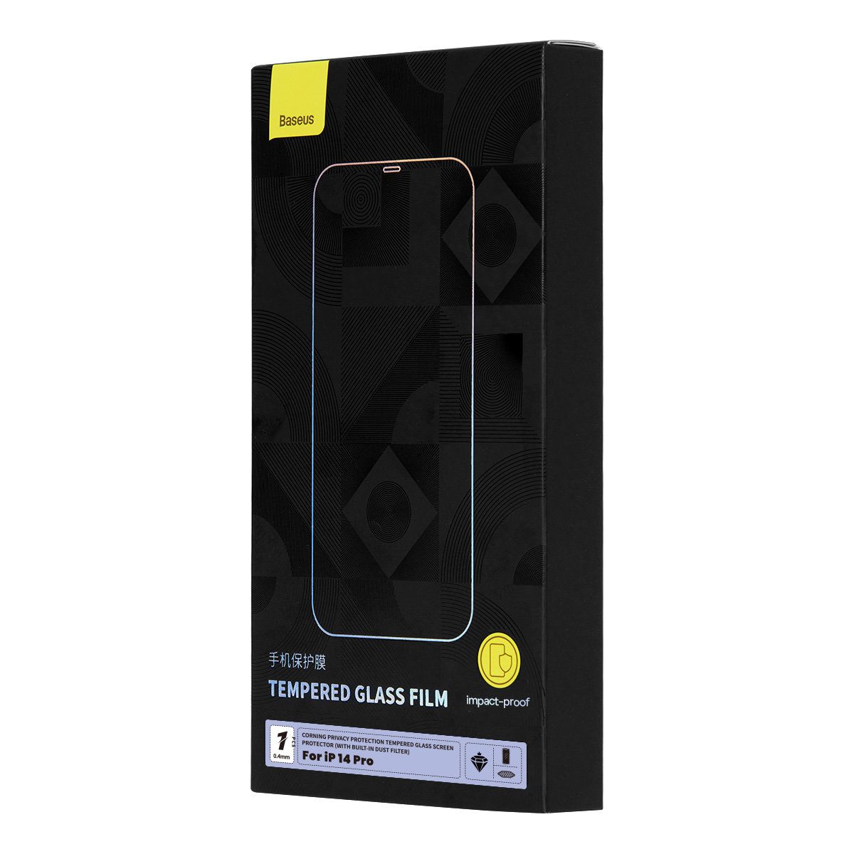 Szkło hartowane do iPhone 14 Pr na cały ekran 0.4mm filtr  ZESTAW