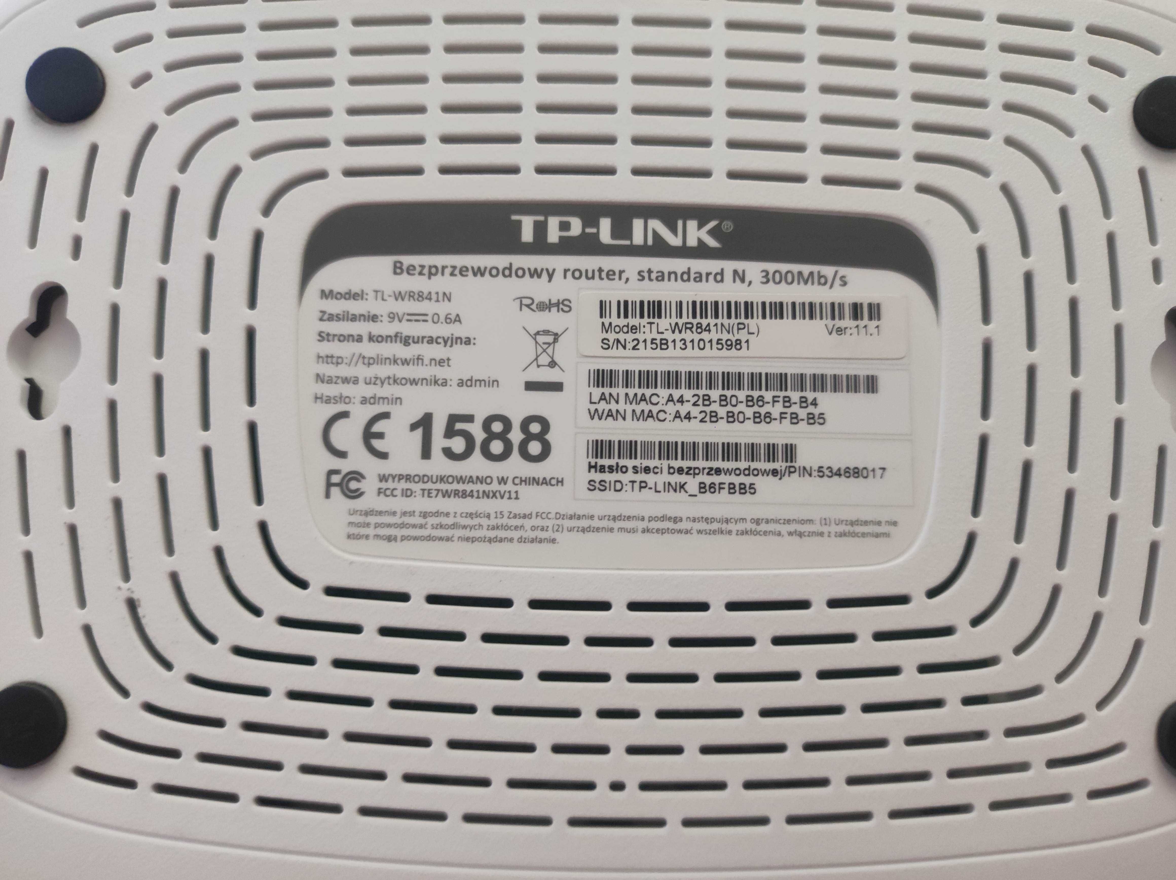 Router bezprzewodowy tp-link - 13/03/2024 zarezerwowane