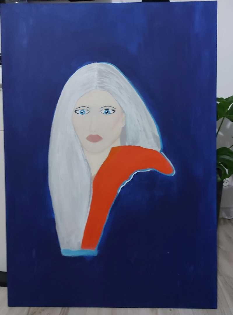 Portret kobiety - obraz olejno-akrylowy