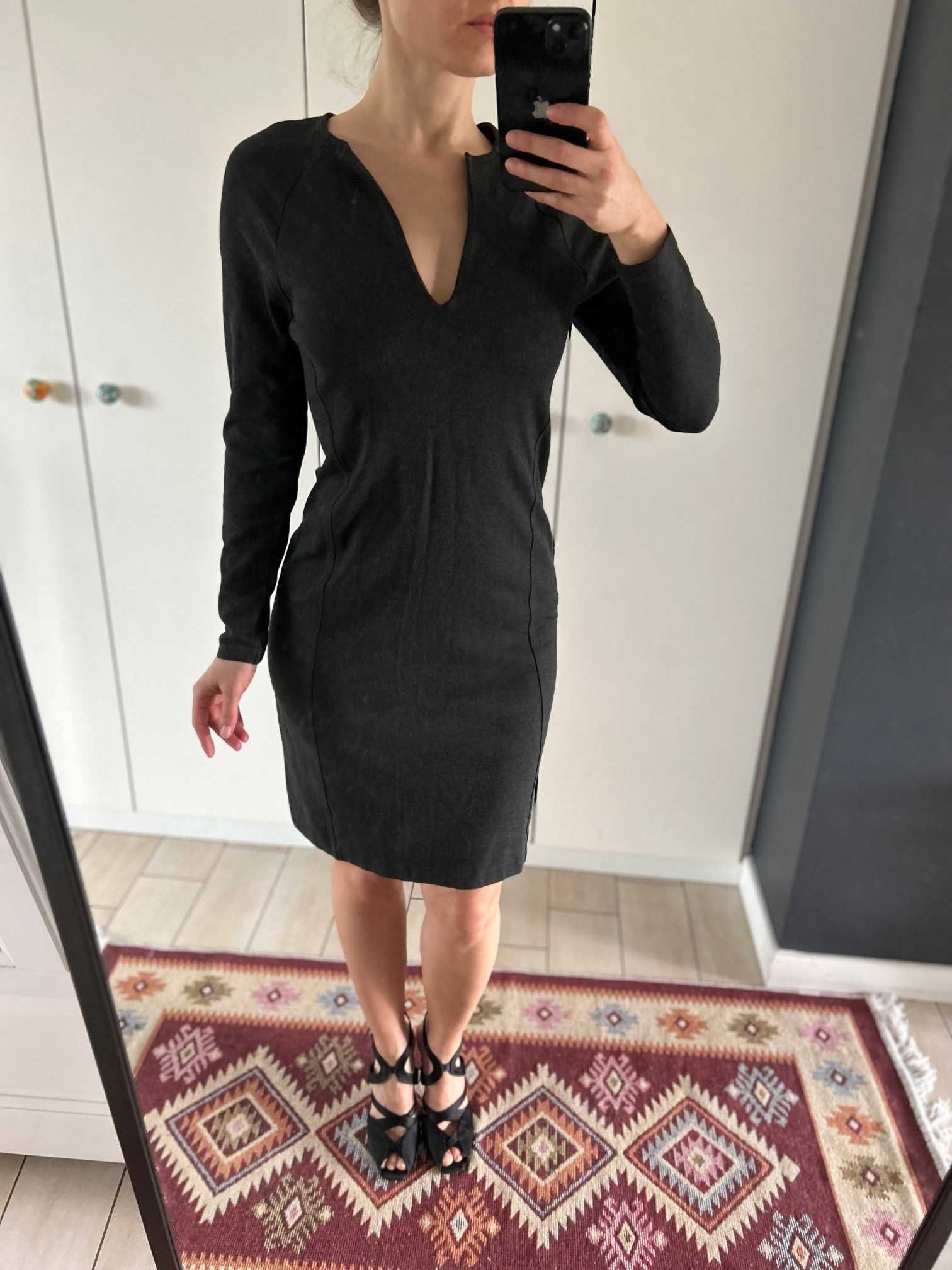 Filippa K minimalizm prosta sukienka midi premium