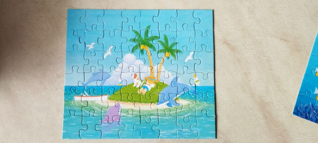 Puzzle 48 elementów Na wyspie delfiny firmy Jigsaw Puzzle - kompletne