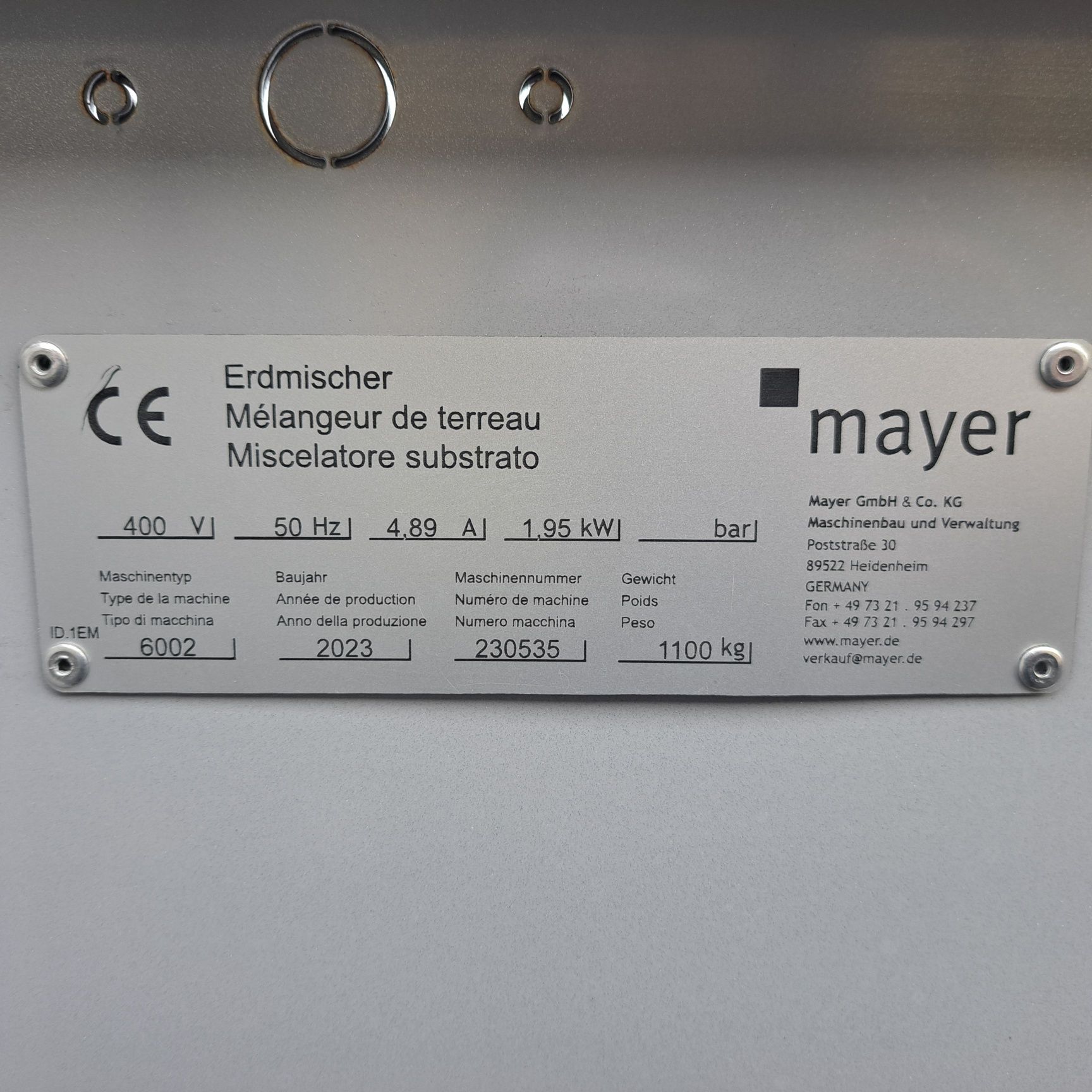 Mieszalnik ziemi torfu podłoża. Mayer 6002. Doniczkarka. 2023rok.