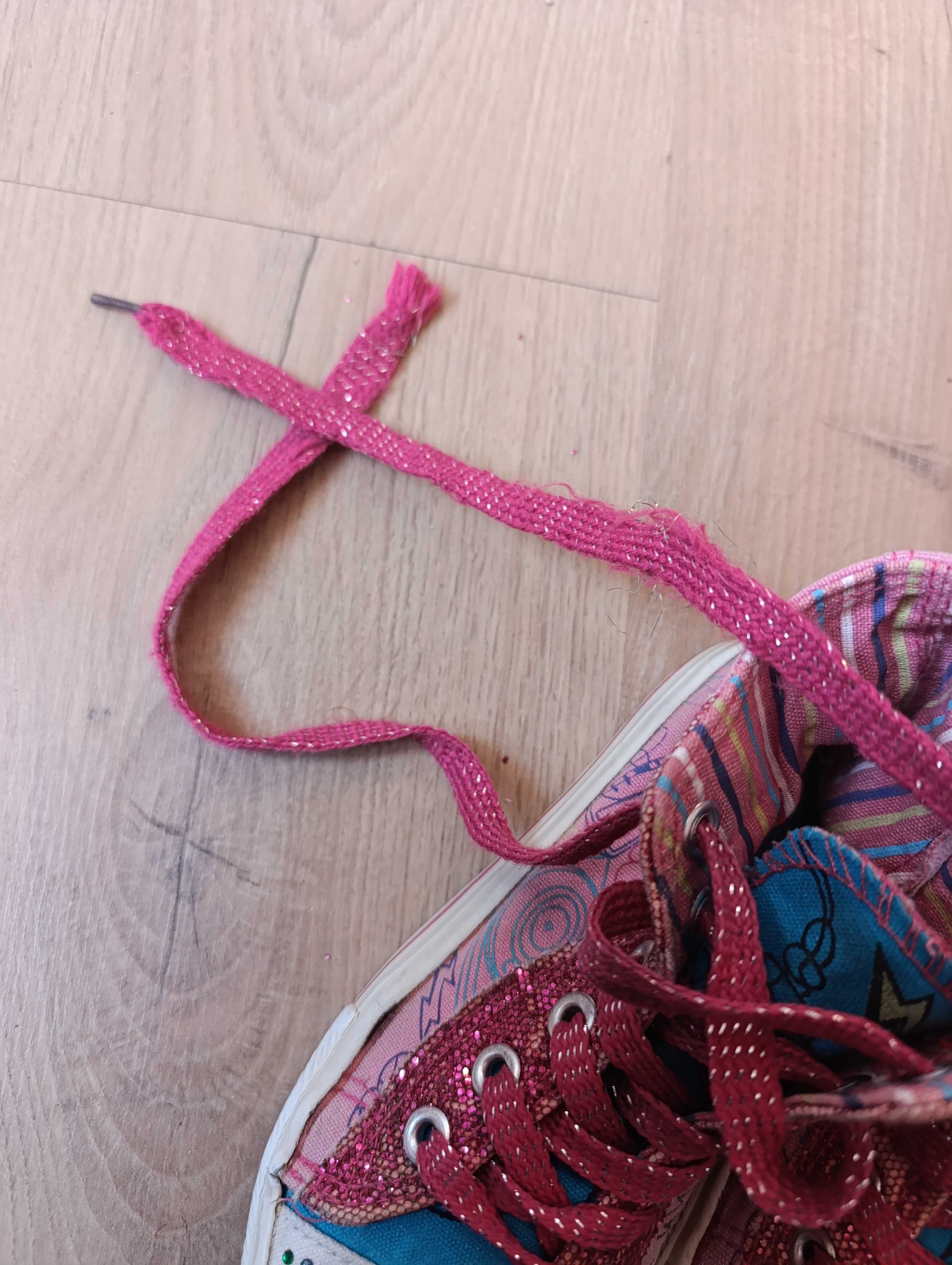 Kolorowe trampki 29 sznurowane dziewczynka różowe jak skechers