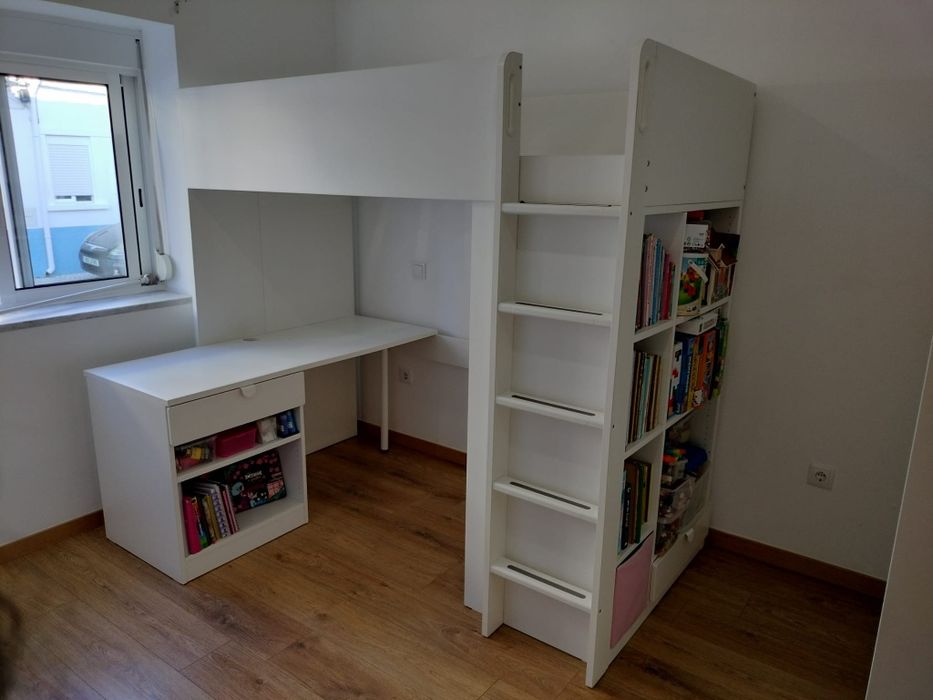 Cama Secretária Estante Smastad