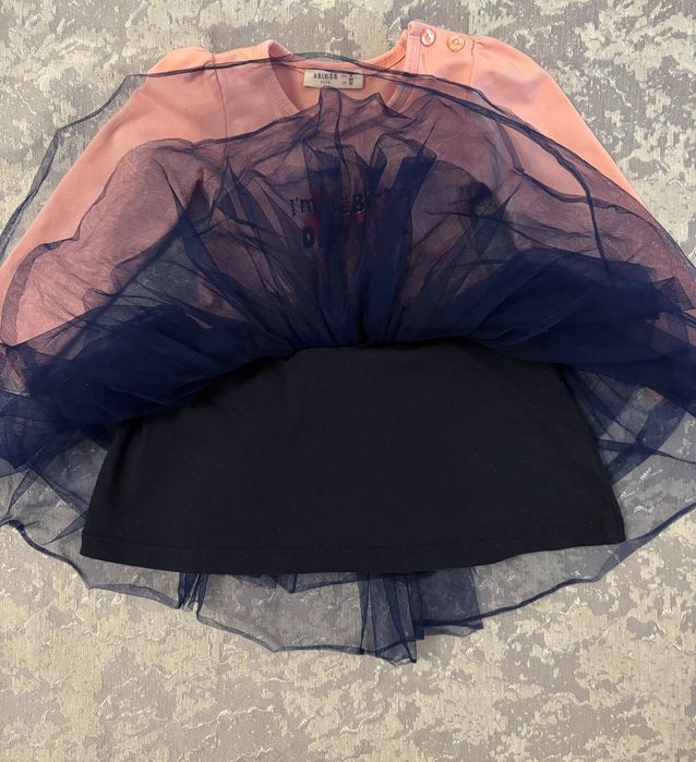 Сукня дитяча з довгими рукавами та пишною фатиновою спідничкою 2 роки