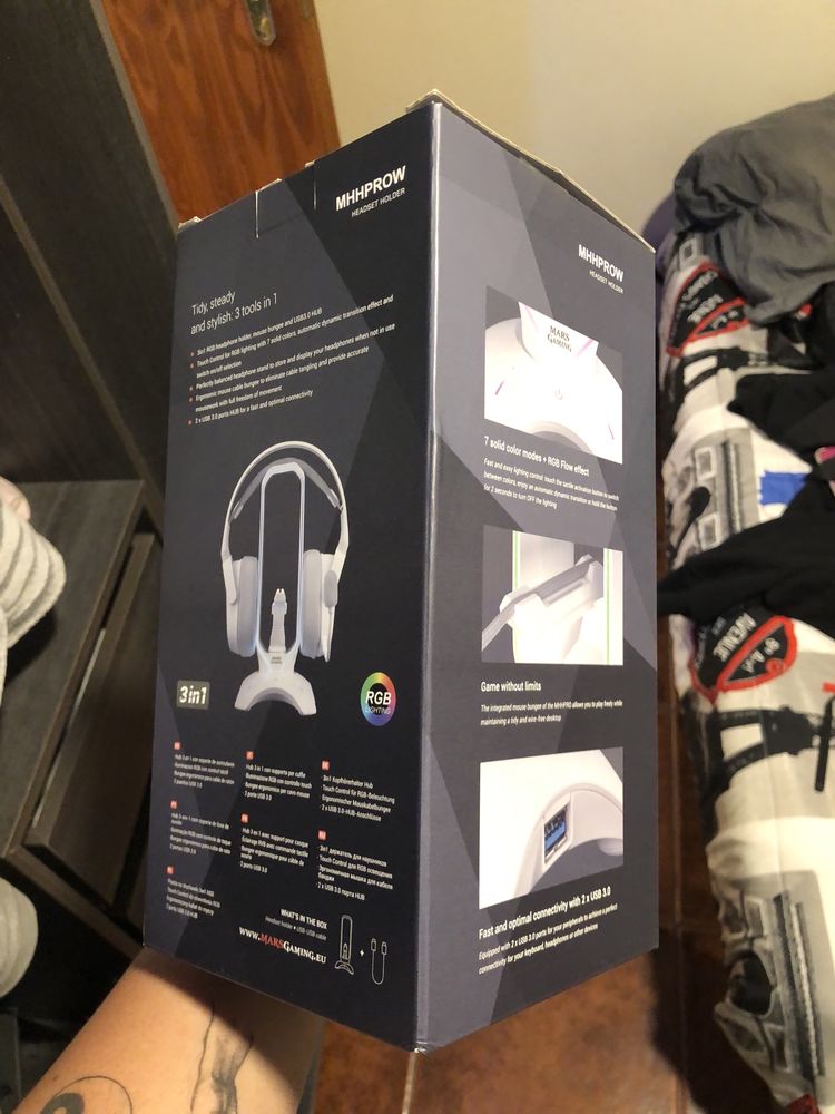 Suporte para headsets e cabo do rato da mars gaming