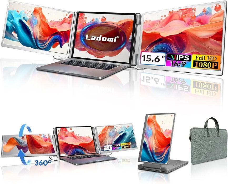 Монитор 15,6-дюймовый FHD тройной портативный монитор для ноутбуков эк