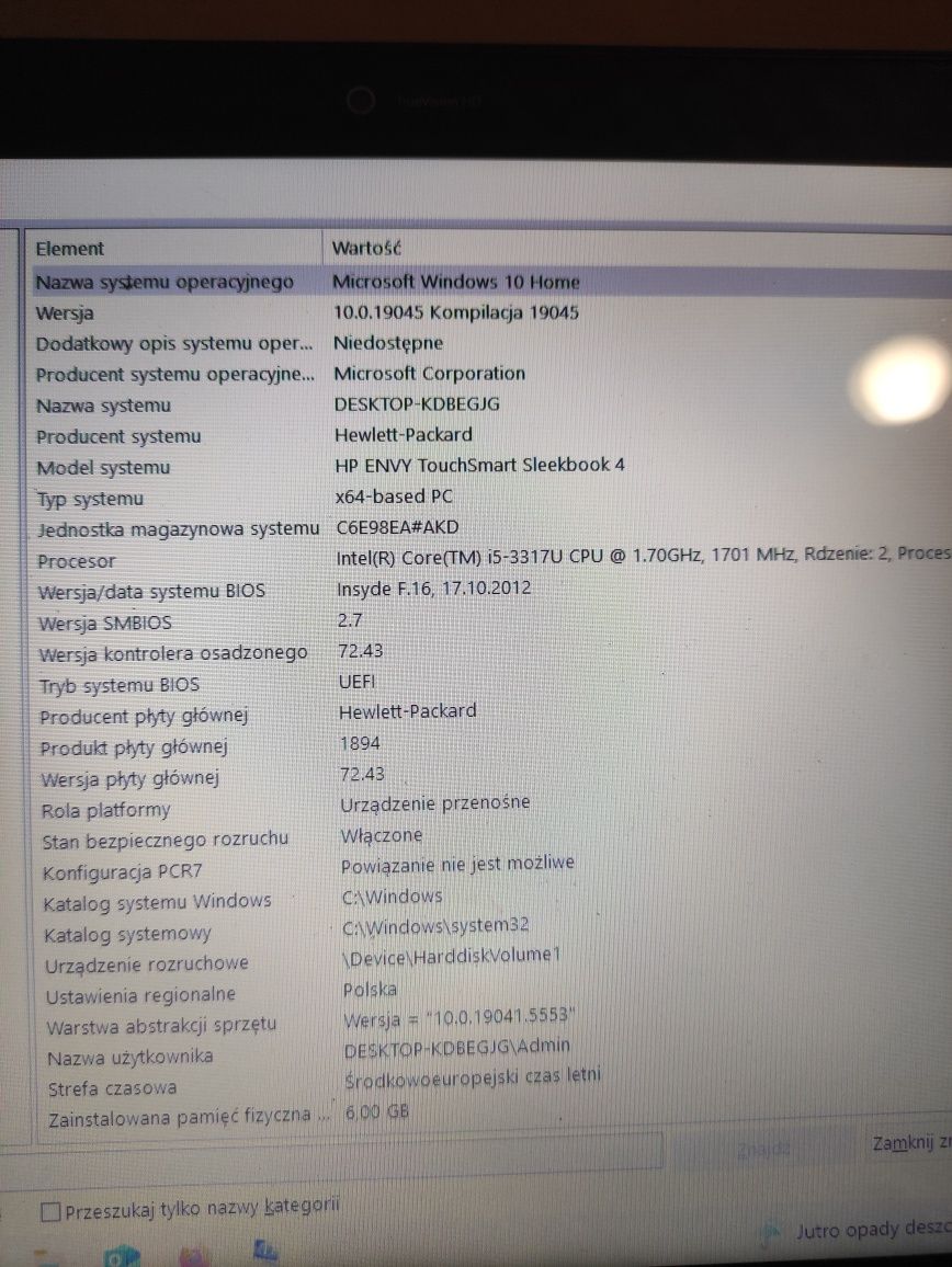 Laptop Dotykowy HP ENVY Touchsmart Sleekbook 4