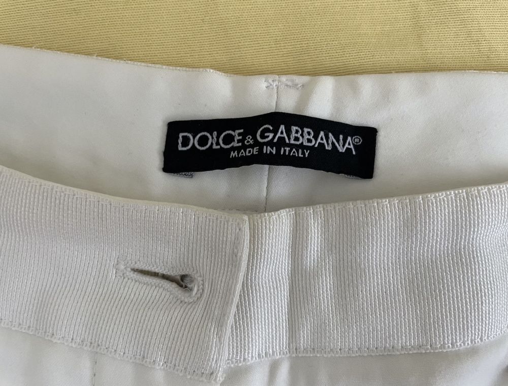 Белые летние брюки, лосины Dolce Gabbana, оригинал. Замочки