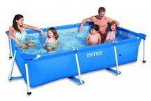 Басейн каркасний прямокутний  Intex,синій