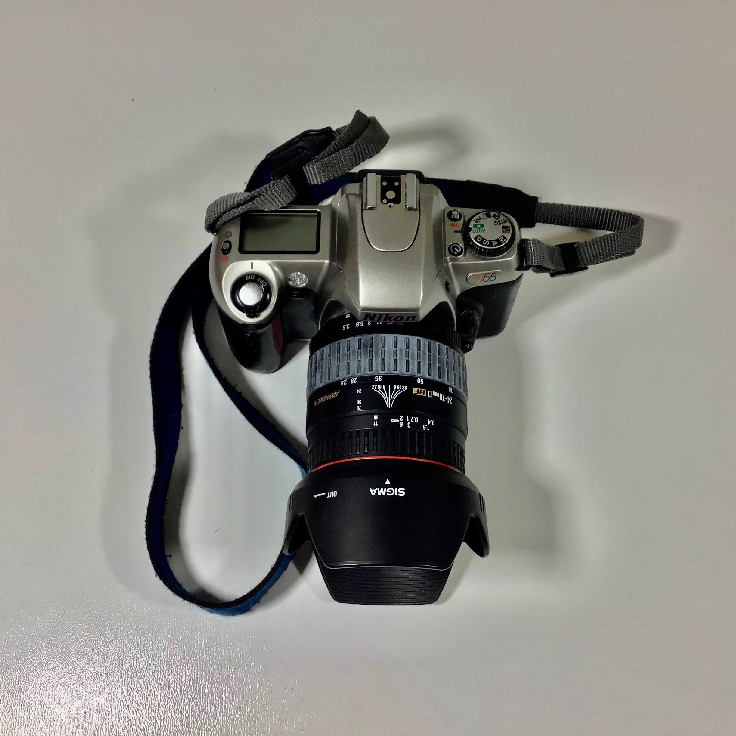 Aparat Nikon N65 z obiektywem Sigma 24-70 D HF Aspherical