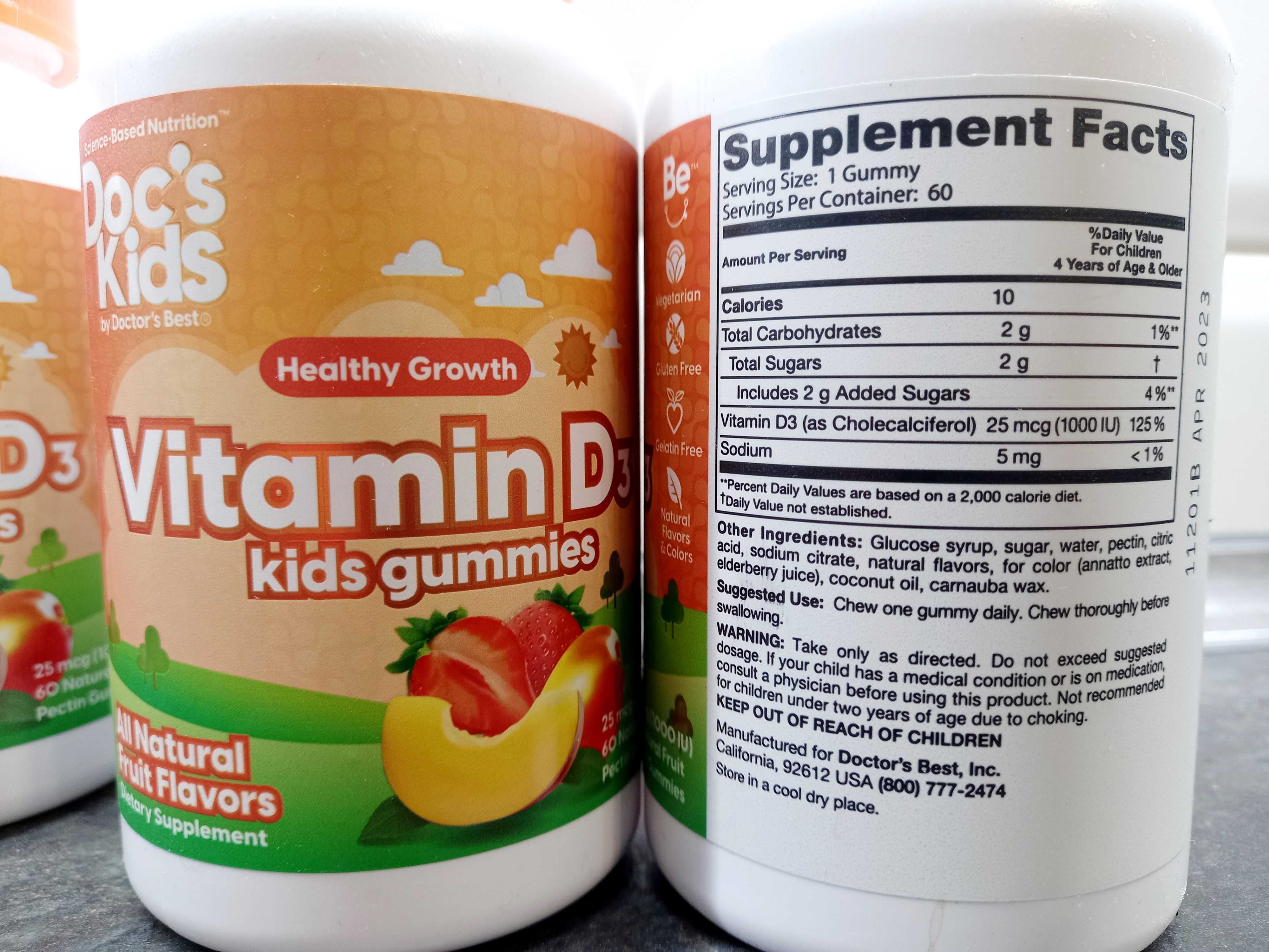 Doctors Best, Kids Vitamin D3 1000 (60 жев.таб.), витамин D3 для детей