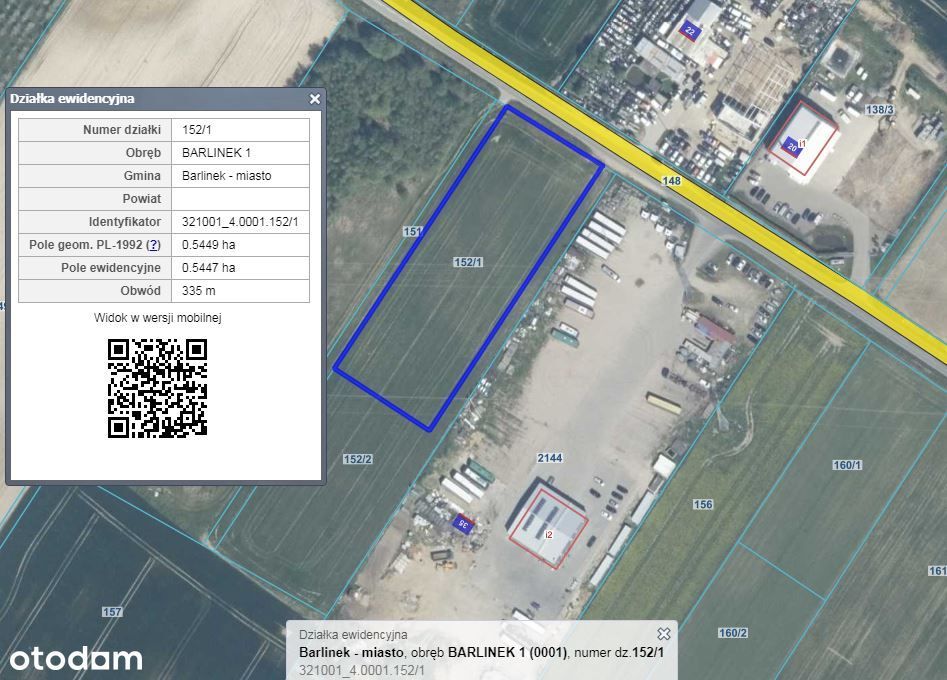 Działka komercyjna 5447 m² z dostępem do mediów