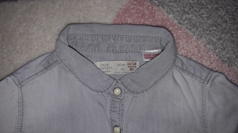 Koszula jeans siwa Zara 86