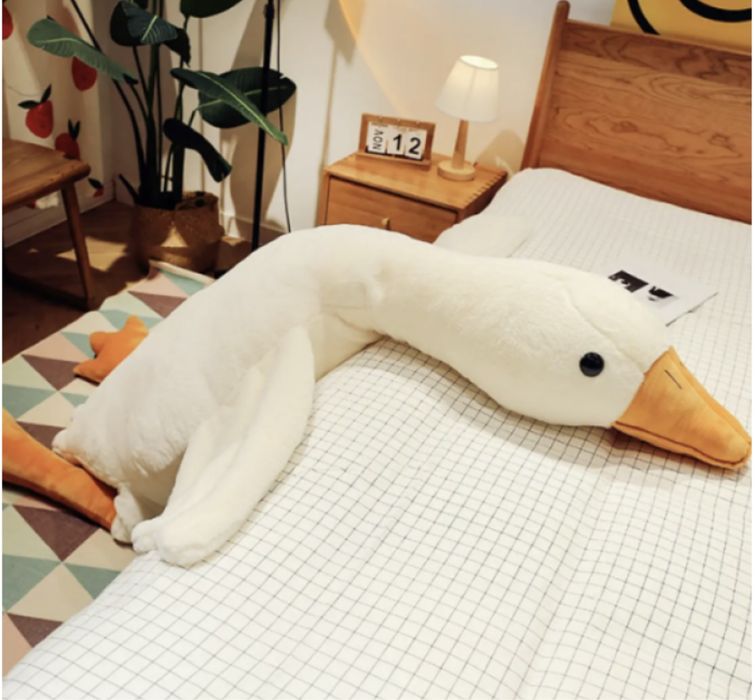 Мягка плюшева іграшка Гусь 90-160см. Игрушка обнимашка Гусь белая