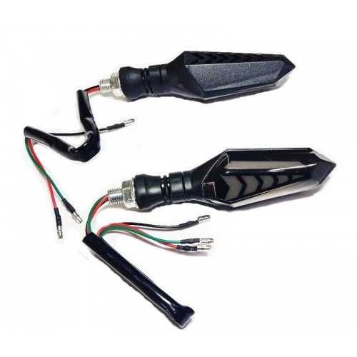 Динамические мото повороты Hongbo с синим габаритом, (к-т 2 штуки)