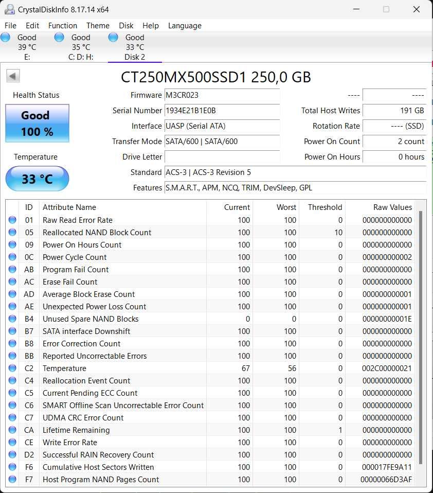 SSD 2.5" 256GB SanDisk X400
