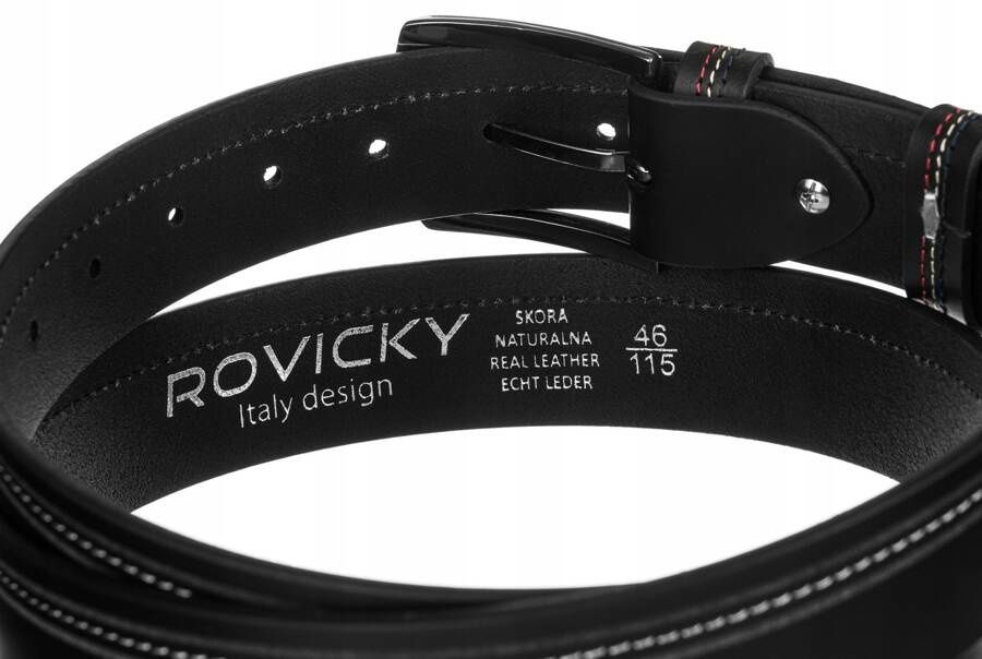 skórzany, szeroki pasek męski - rovicky 95