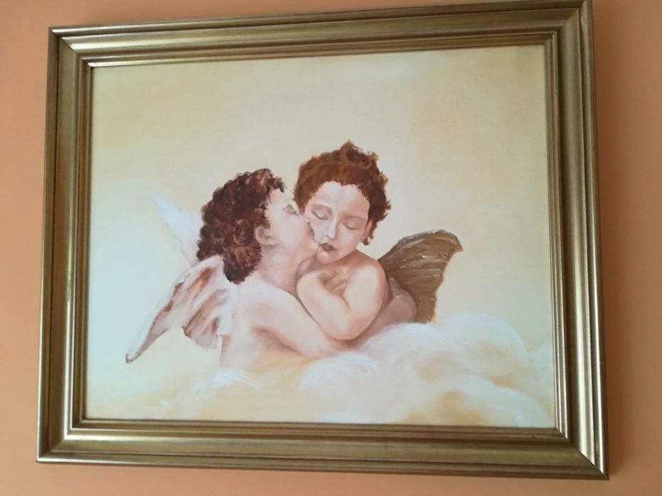 quadro pintura original "O primeiro beijo"