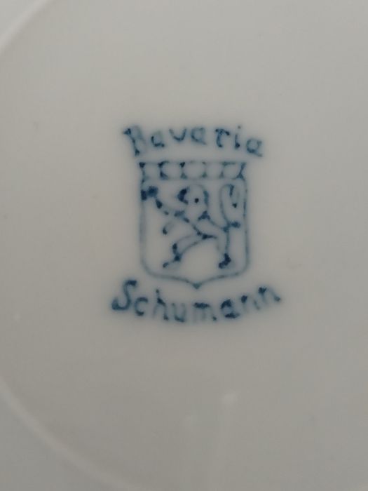 Talerz patera ażurowa z owocami porcelana przedwojenna Schumann