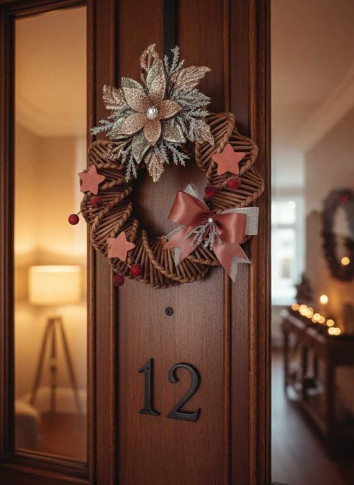 Świąteczny wieniec handmade – magia świąt, eleganckie ozdoby, eko-łoza