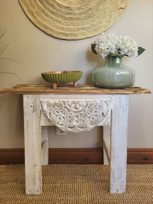 aparador, consola, mesa, talha, apoio, rustico